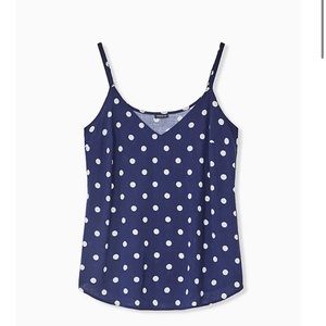 Torrid 2x Ava Navy Polka Dot Cami NWOT